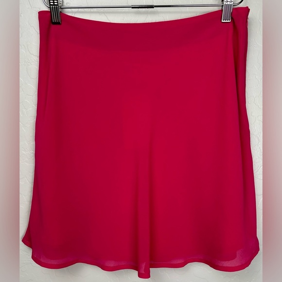 NEW Heatherly Stitch Fix Hot Barbie Pink Flutter Flounce Mini Skirt Sz M 0664 - Picture 1 of 7